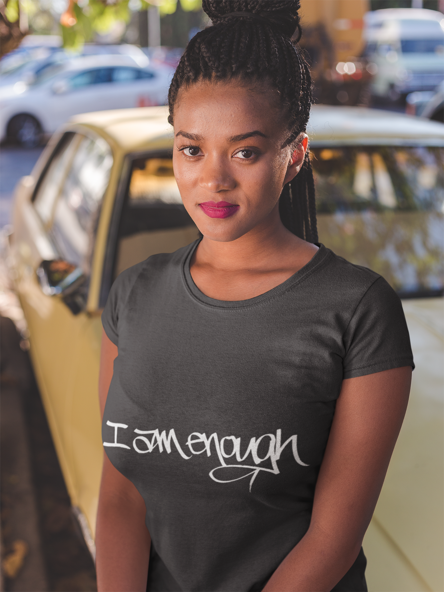 I AM ENOUGH, YOU ARE ENOUGH WOMEN'S (HAND DRAWN) - BLACK