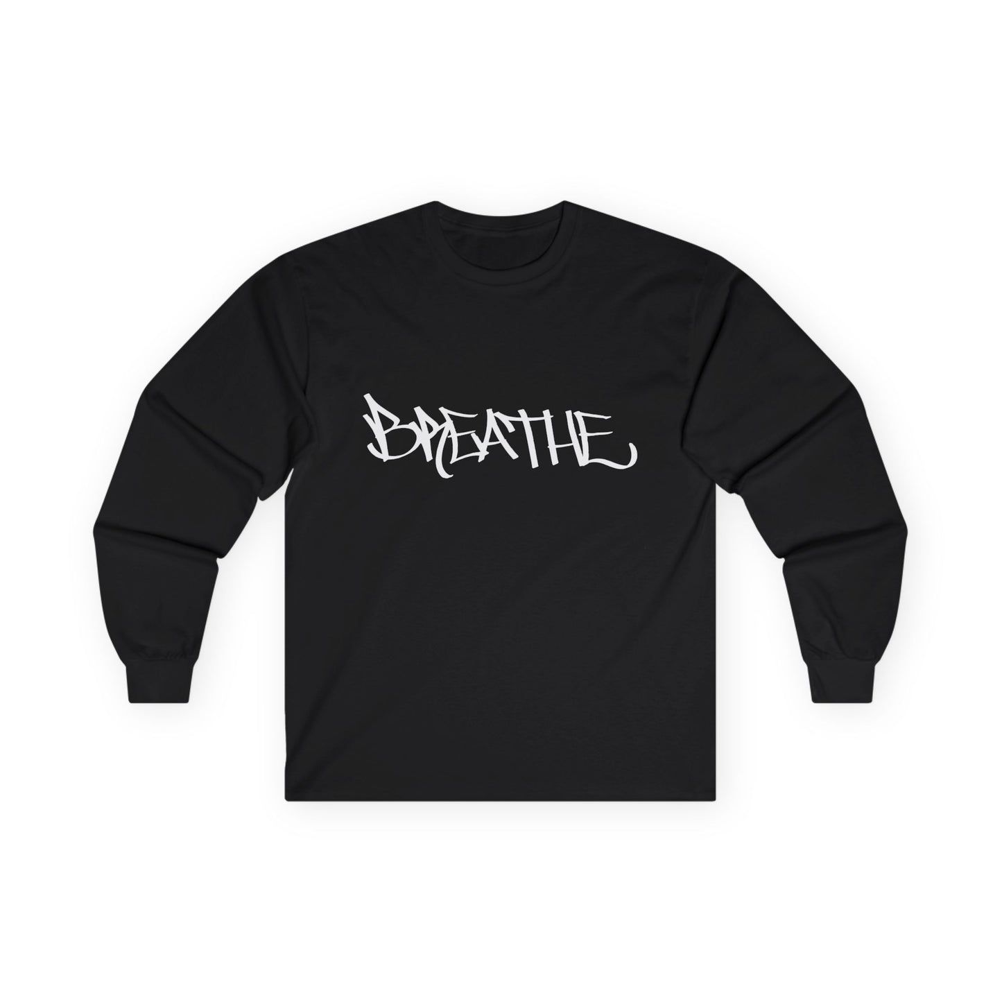 BREATHE (HAND DRAWN) Long Sleeve Tee (BLACK)