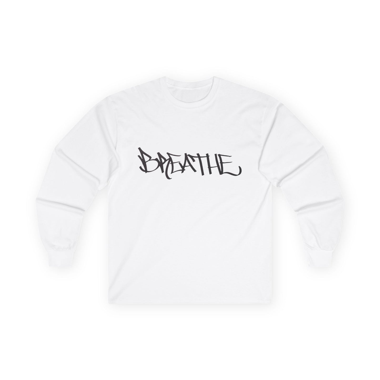 BREATHE (HAND DRAWN) Long Sleeve Tee (WHITE)