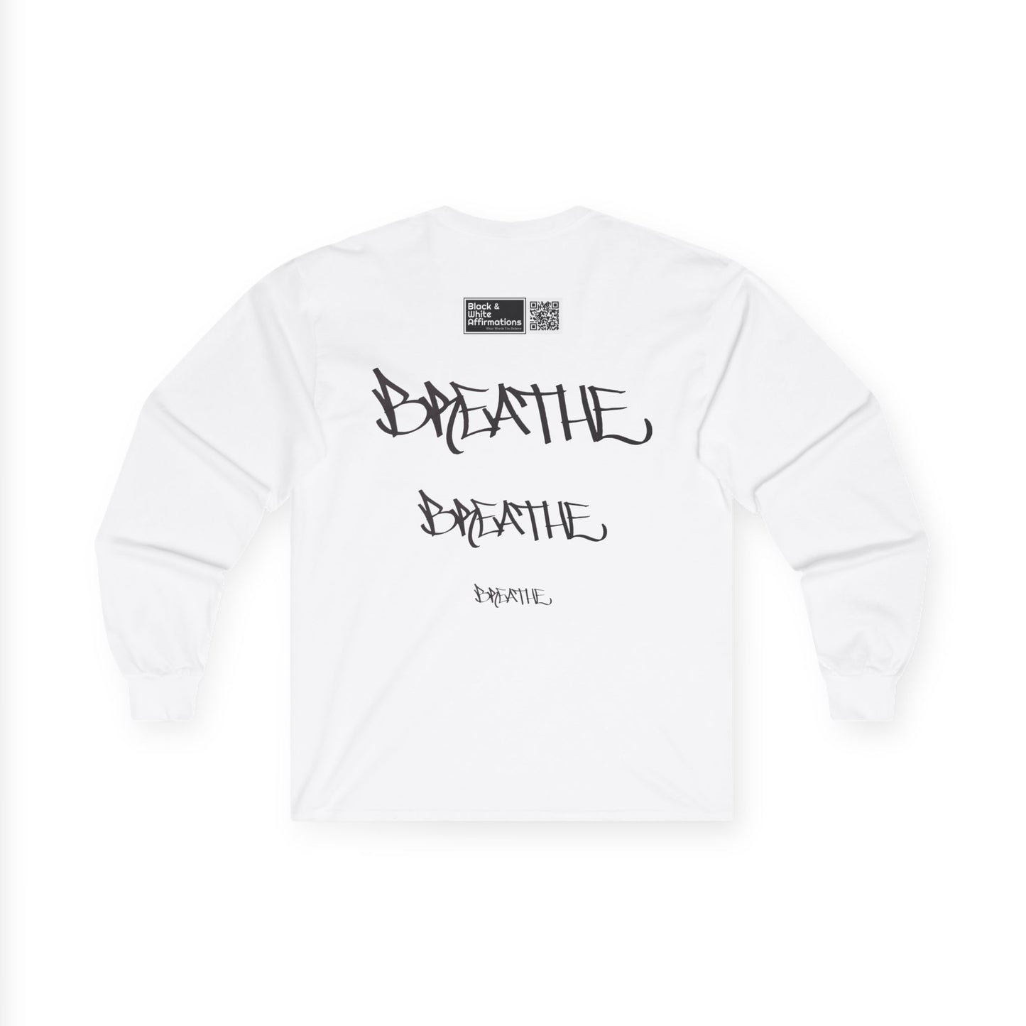 BREATHE (HAND DRAWN) Long Sleeve Tee (WHITE)
