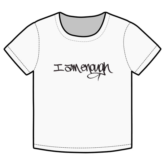 I Am Enough, You Are Enough (WHITE) - FUTURE Organic Rib Baby Tee