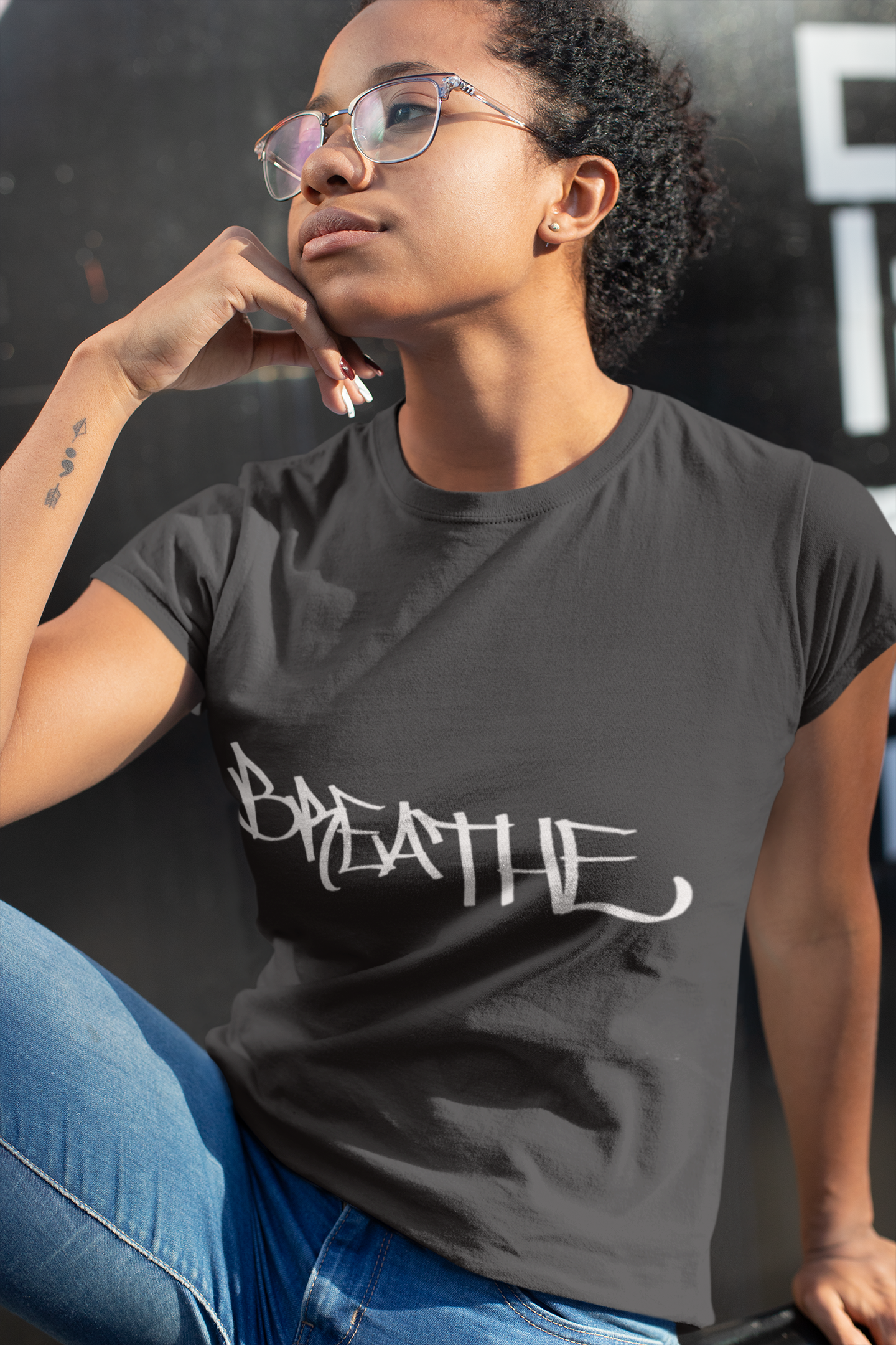 BREATHE WOMEN'S (HAND DRAWN) - BLACK