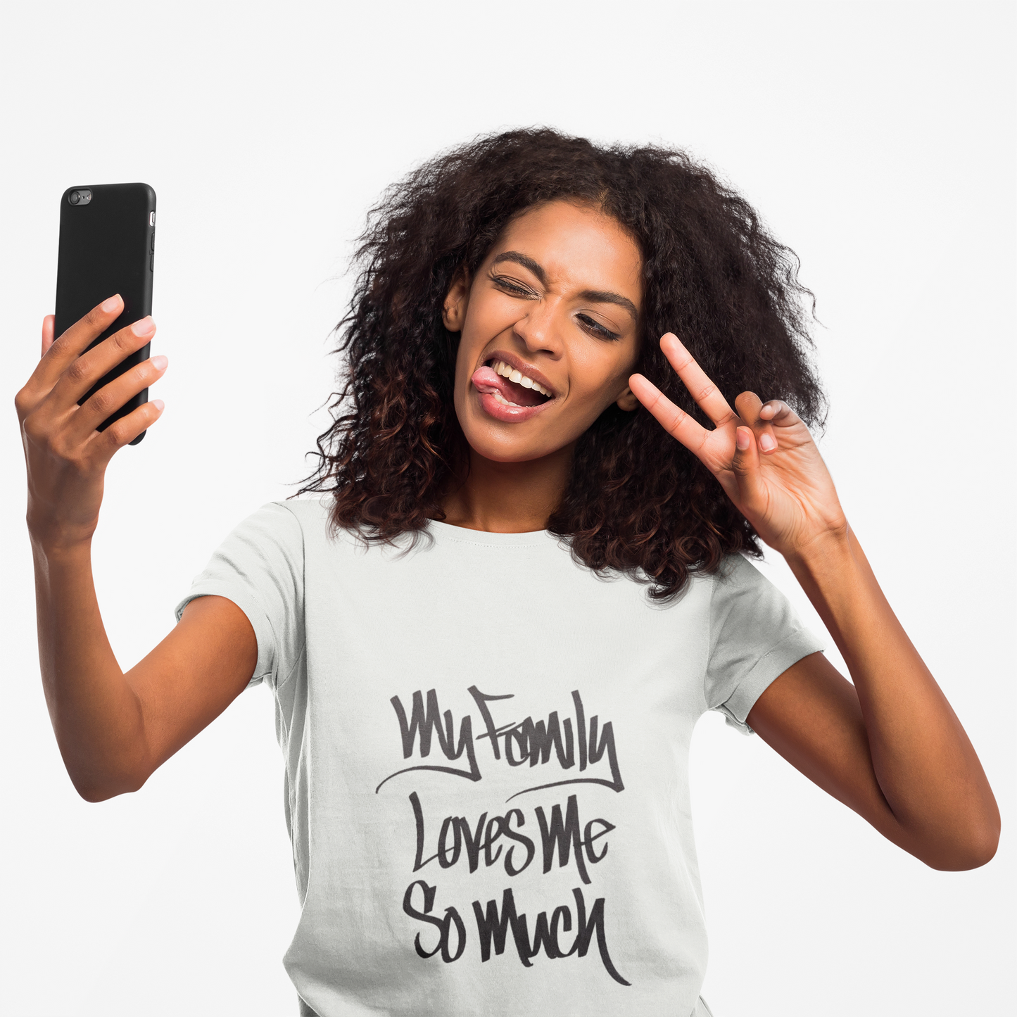 MY FAMILY LOVES ME SO MUCH WOMEN'S (HAND DRAWN) - WHITE