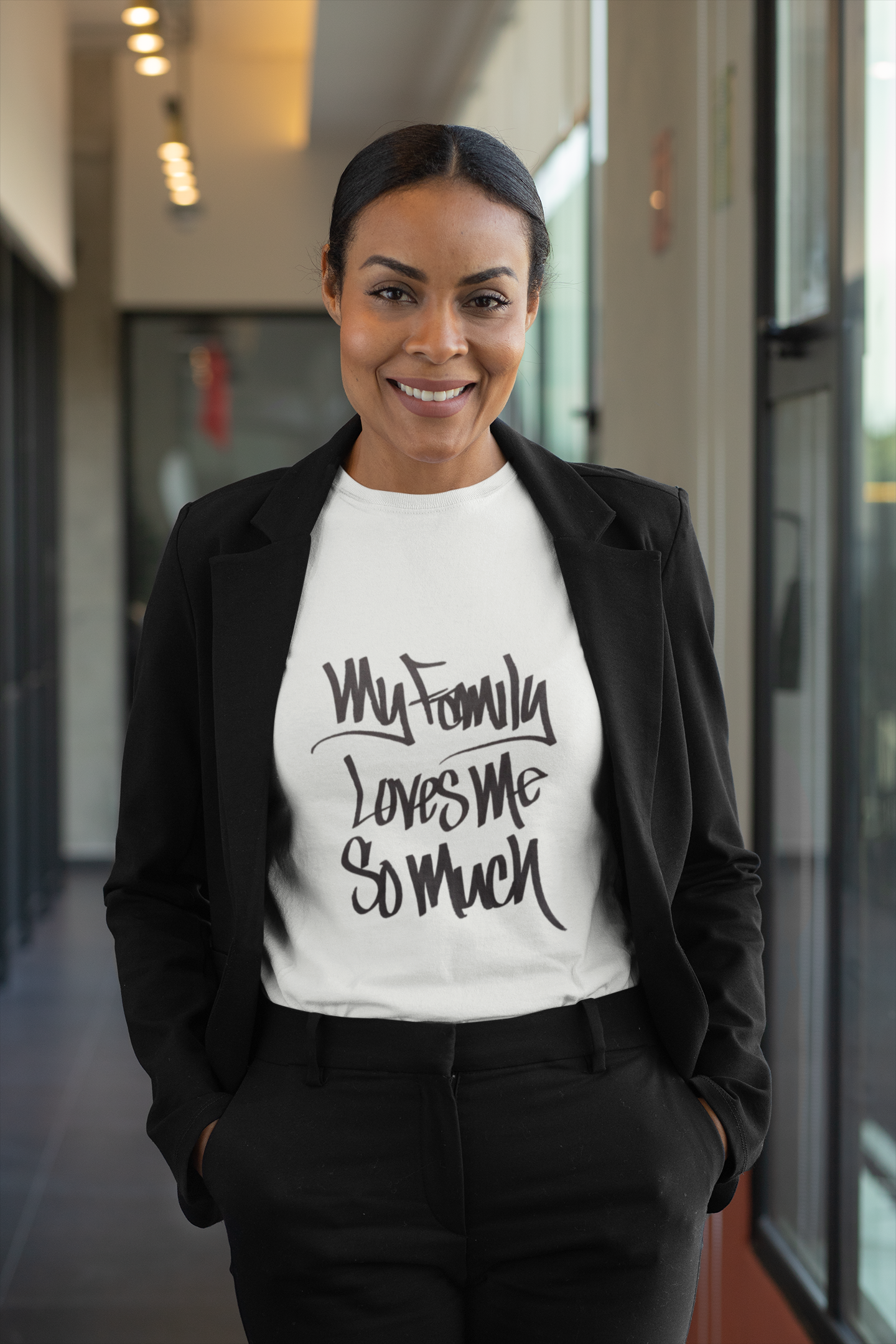 MY FAMILY LOVES ME SO MUCH WOMEN'S (HAND DRAWN) - WHITE