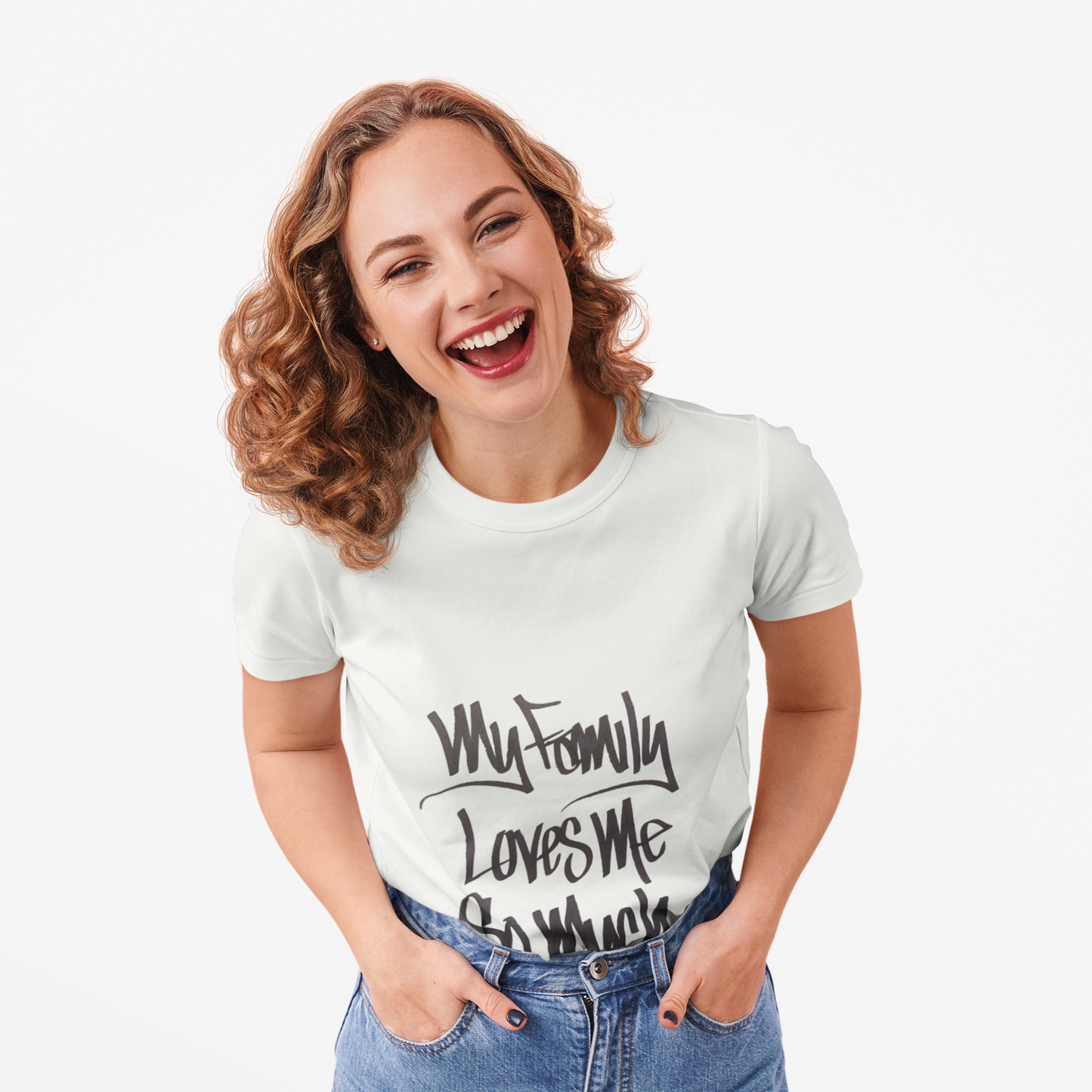 MY FAMILY LOVES ME SO MUCH WOMEN'S (HAND DRAWN) - WHITE