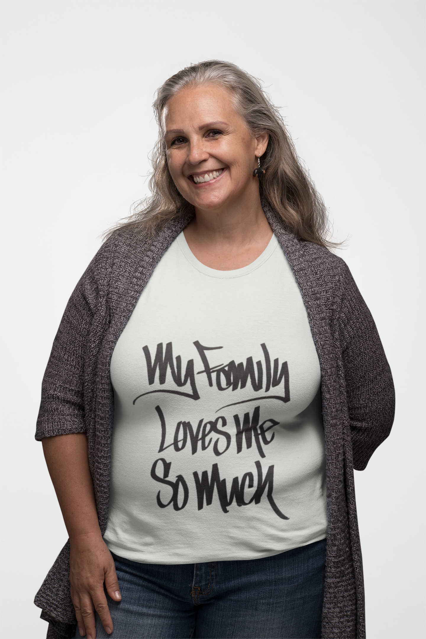 MY FAMILY LOVES ME SO MUCH WOMEN'S (HAND DRAWN) - WHITE
