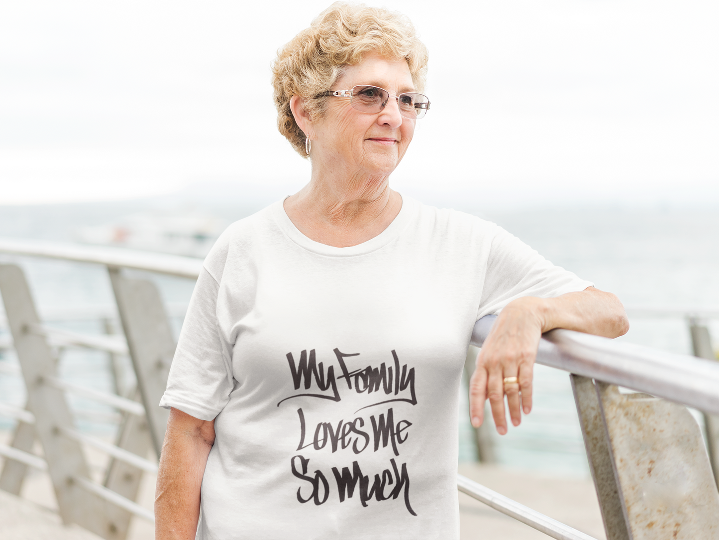 MY FAMILY LOVES ME SO MUCH WOMEN'S (HAND DRAWN) - WHITE
