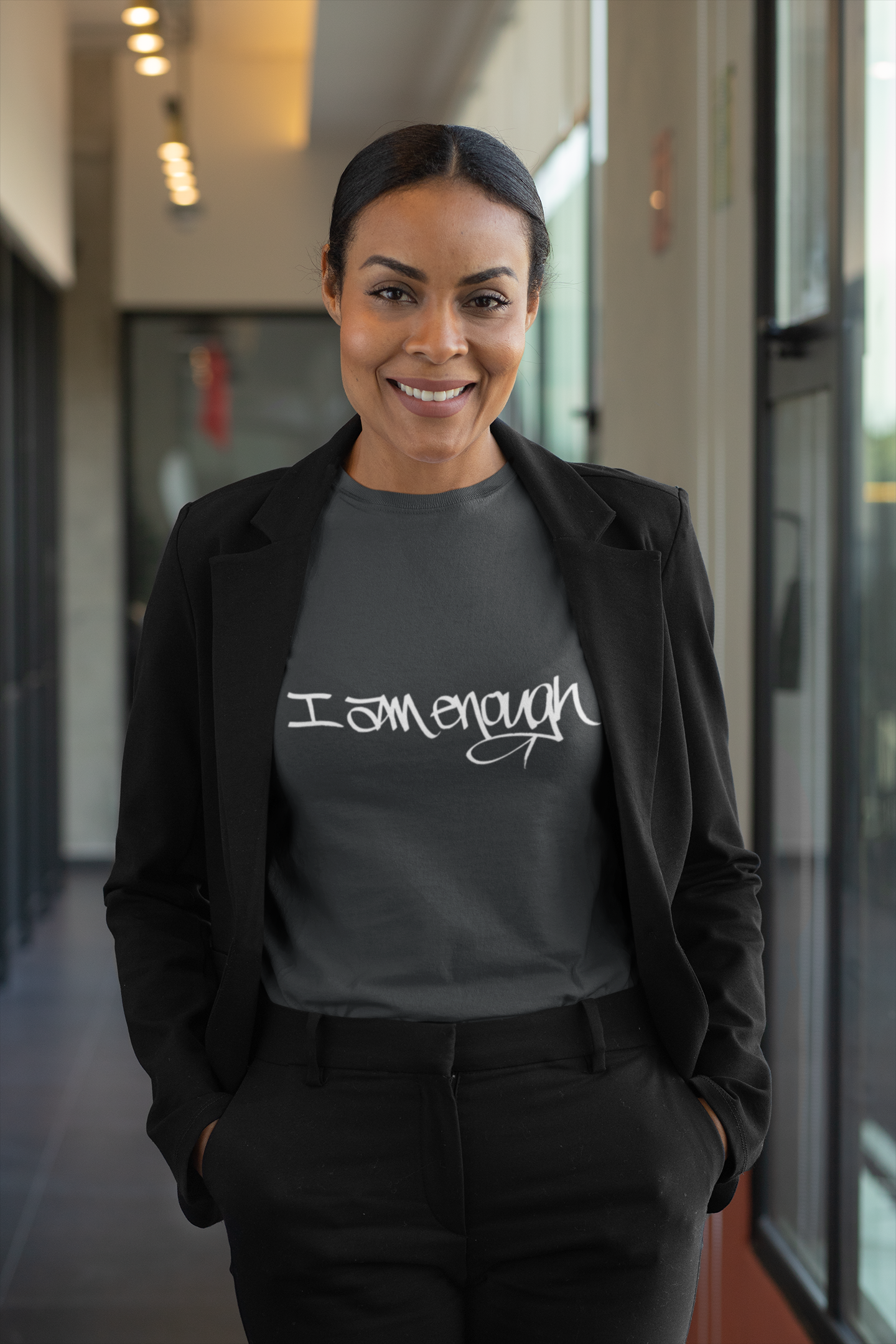 I AM ENOUGH, YOU ARE ENOUGH WOMEN'S (HAND DRAWN) - BLACK