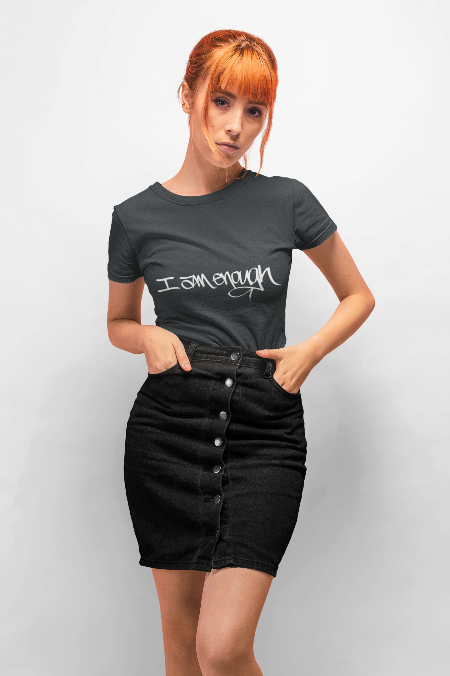 I AM ENOUGH, YOU ARE ENOUGH WOMEN'S (HAND DRAWN) - BLACK