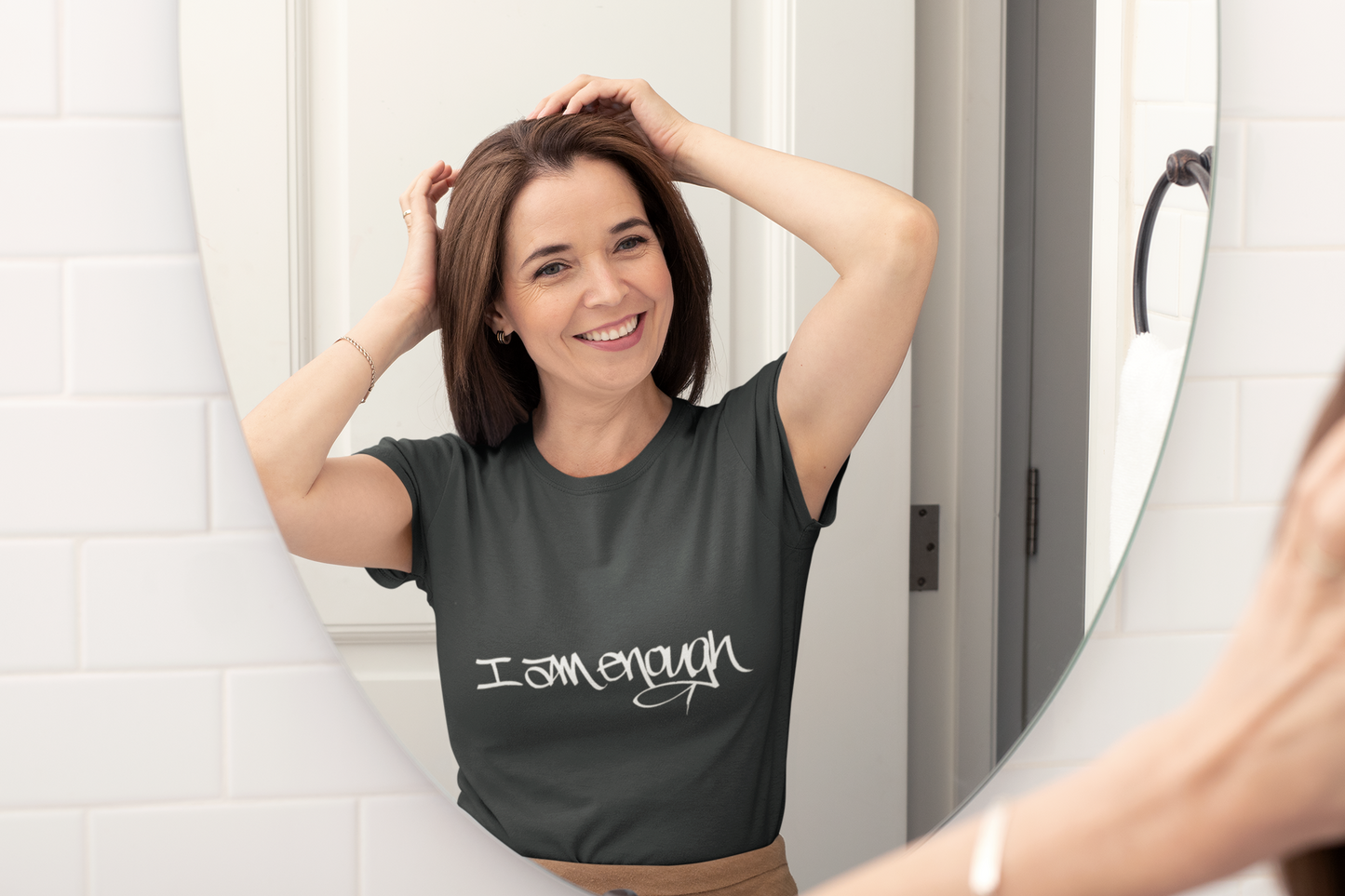 I AM ENOUGH, YOU ARE ENOUGH WOMEN'S (HAND DRAWN) - BLACK