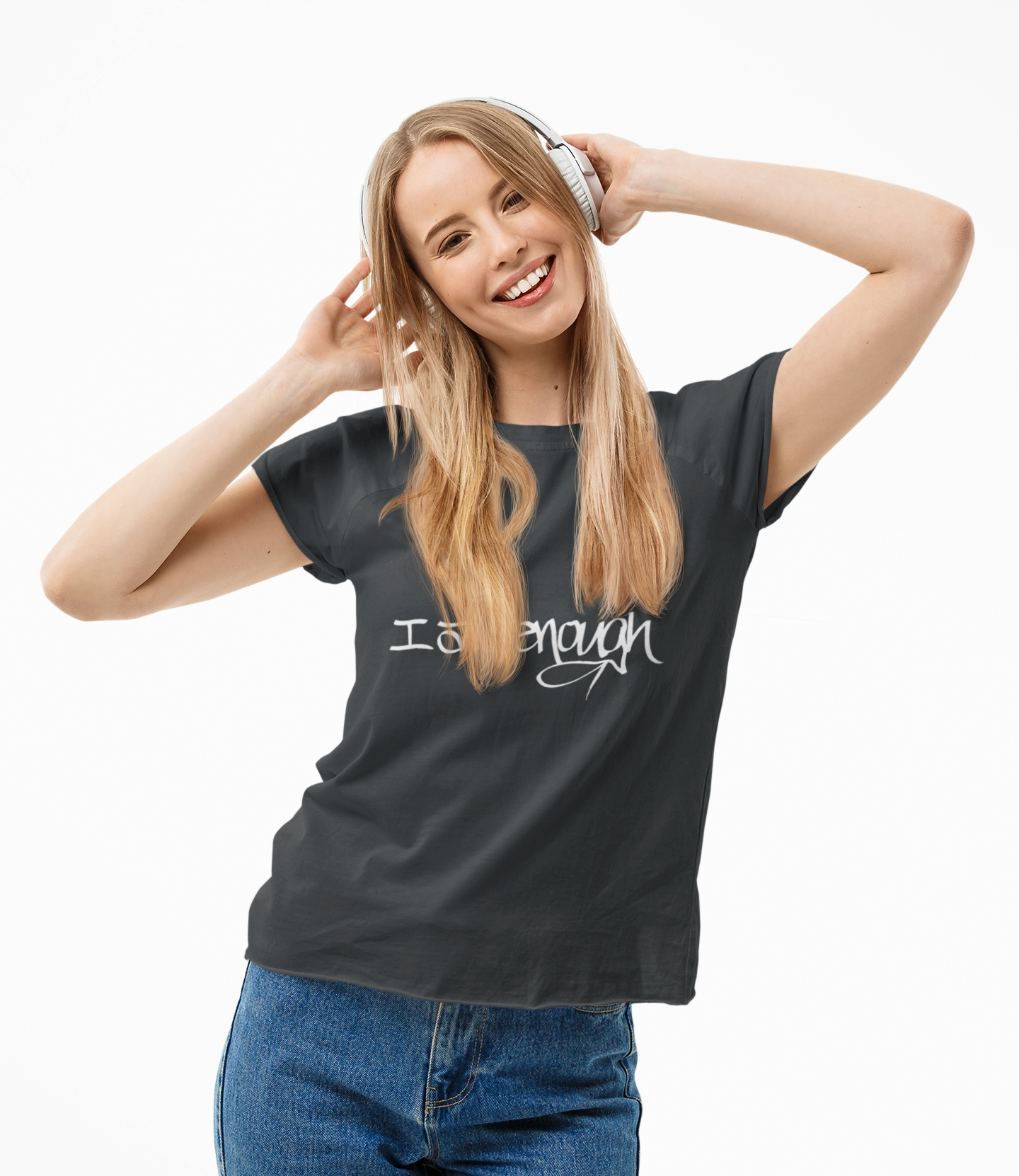 I AM ENOUGH, YOU ARE ENOUGH WOMEN'S (HAND DRAWN) - BLACK