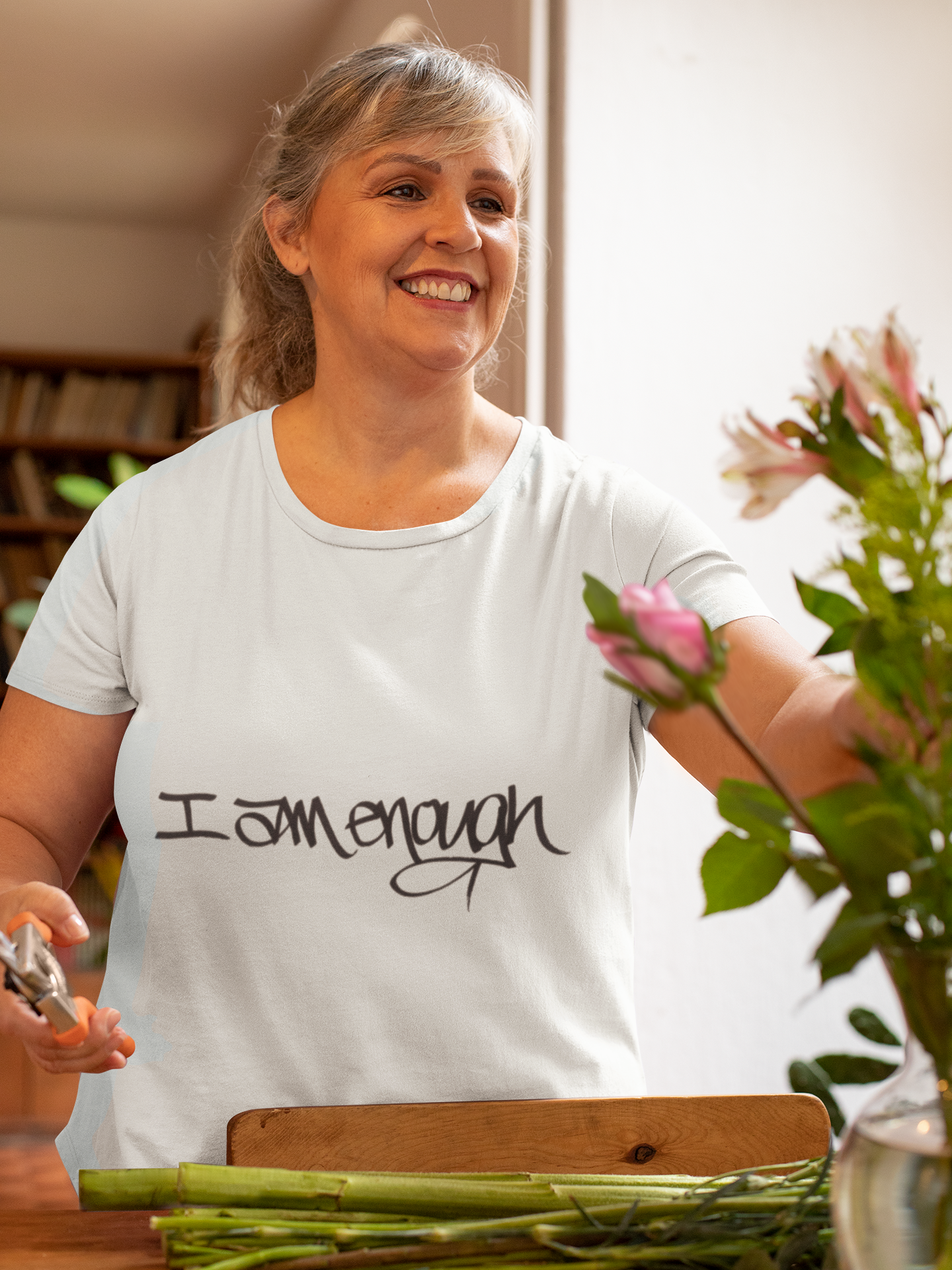 I AM ENOUGH, YOU ARE ENOUGH WOMEN'S (HAND DRAWN) - WHITE