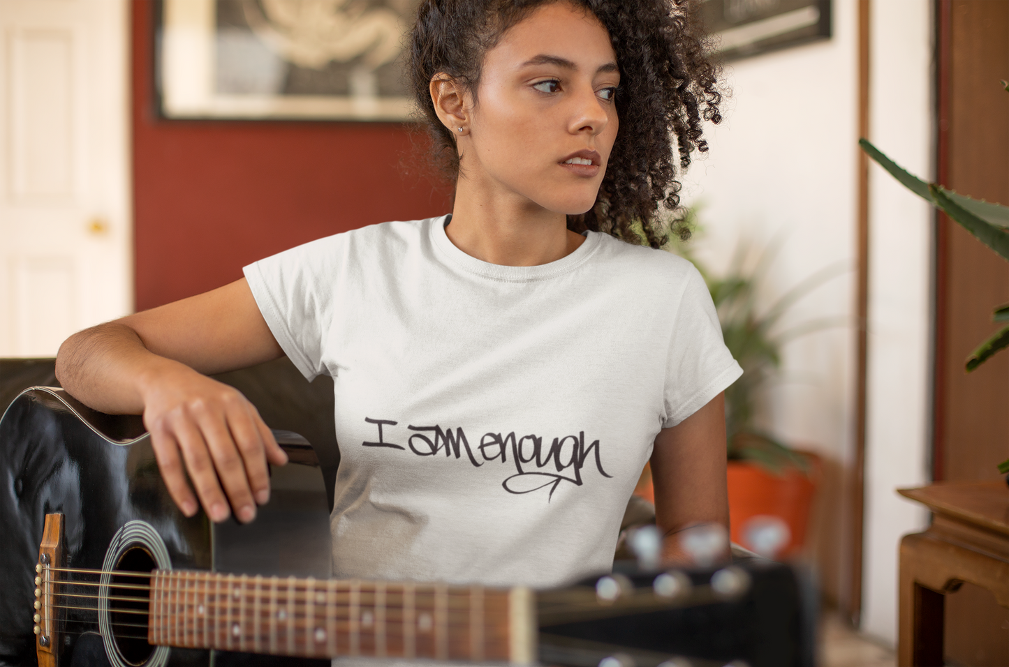 I AM ENOUGH, YOU ARE ENOUGH WOMEN'S (HAND DRAWN) - WHITE