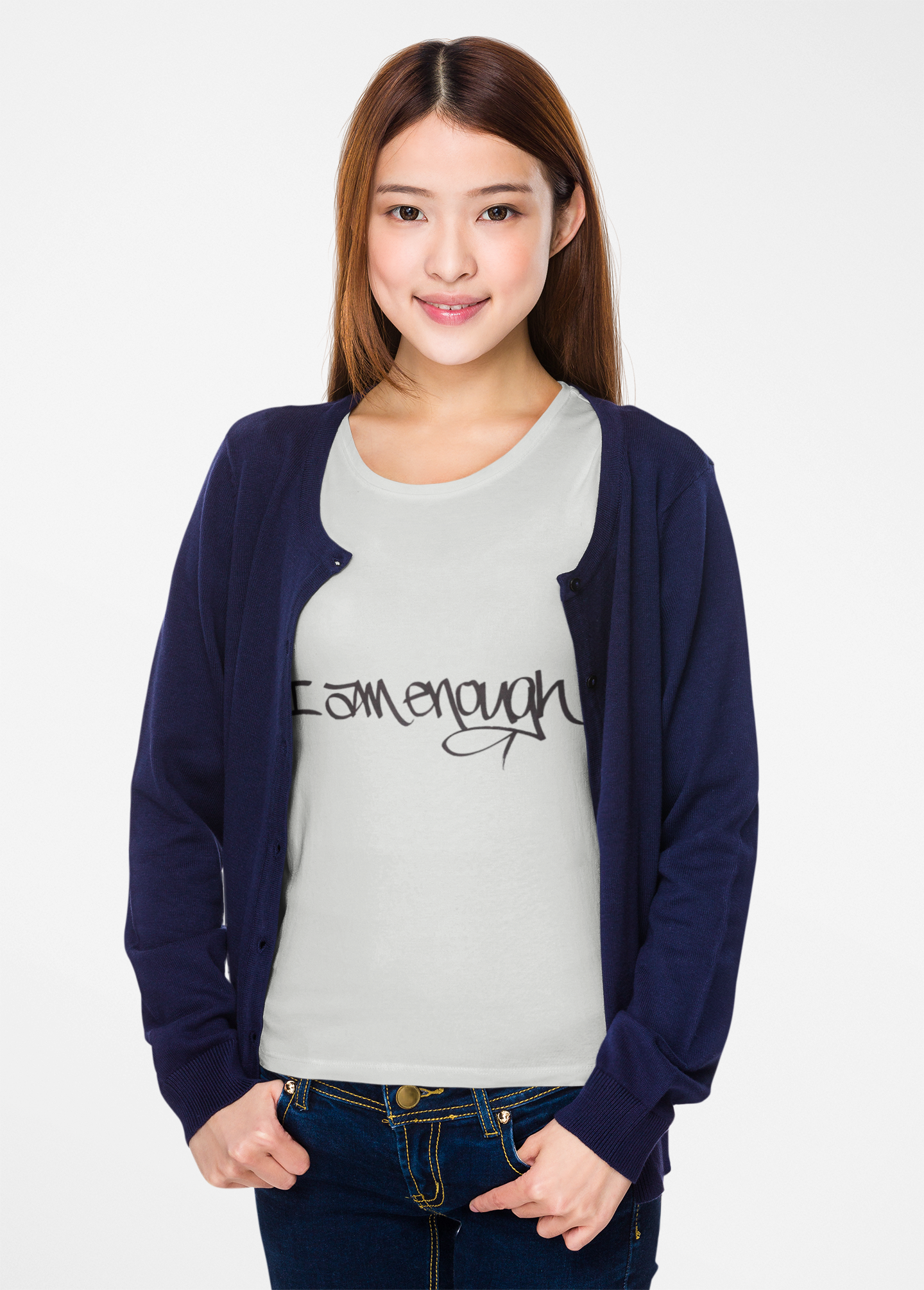 I AM ENOUGH, YOU ARE ENOUGH WOMEN'S (HAND DRAWN) - WHITE