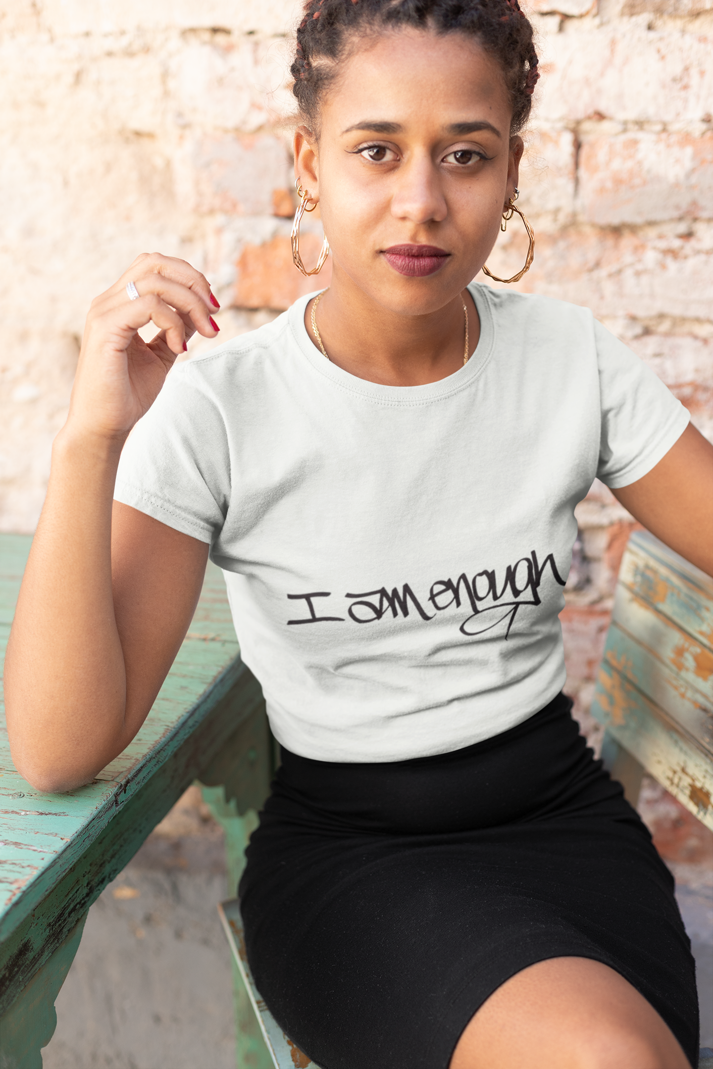 I AM ENOUGH, YOU ARE ENOUGH WOMEN'S (HAND DRAWN) - WHITE