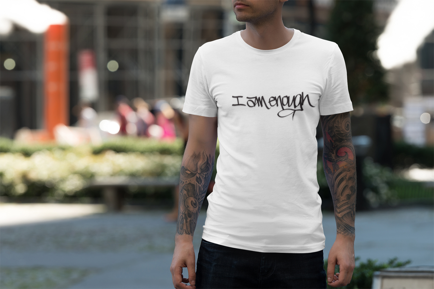 I AM ENOUGH, YOU ARE ENOUGH (HAND DRAWN) WHITE