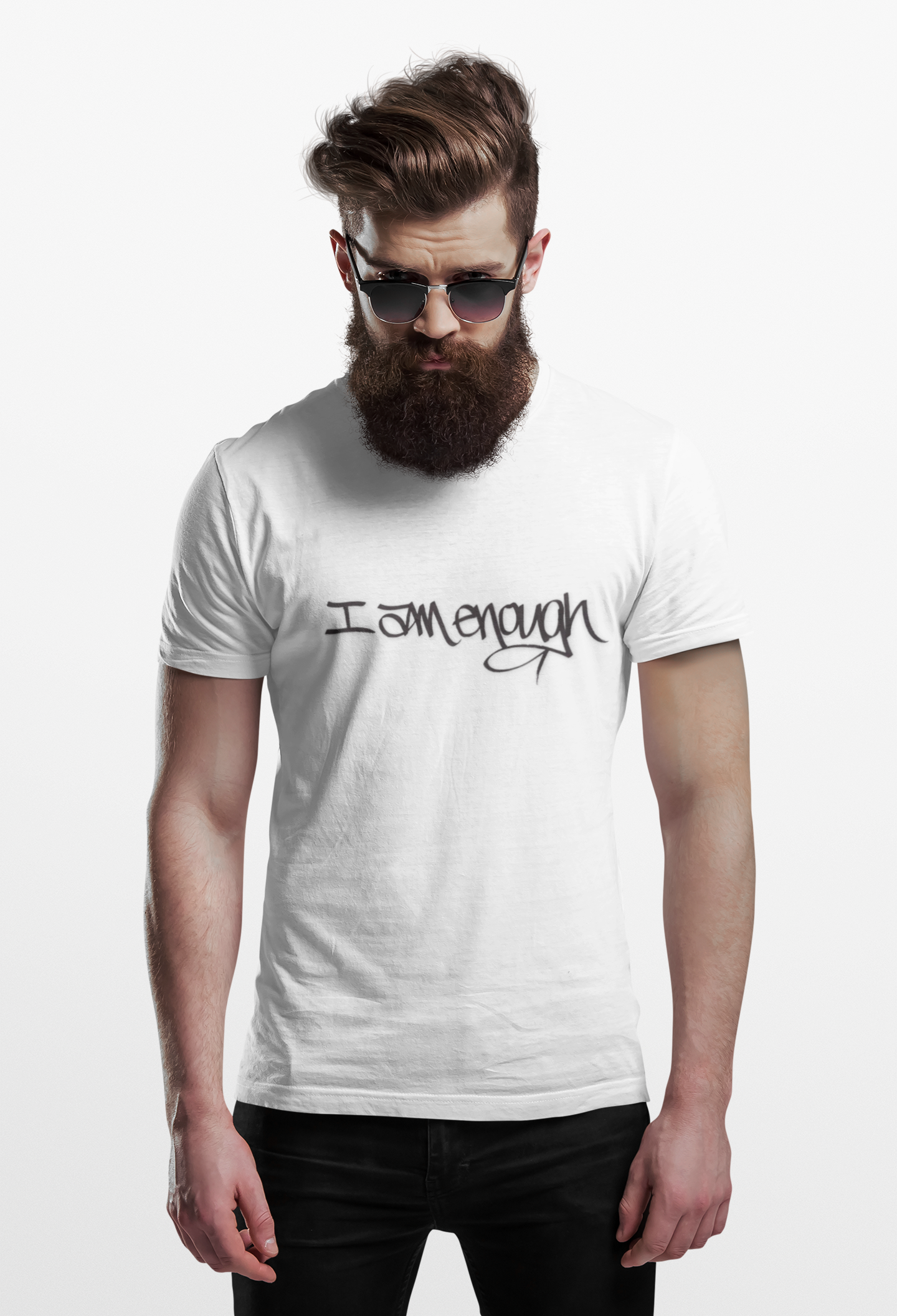 I AM ENOUGH, YOU ARE ENOUGH (HAND DRAWN) WHITE