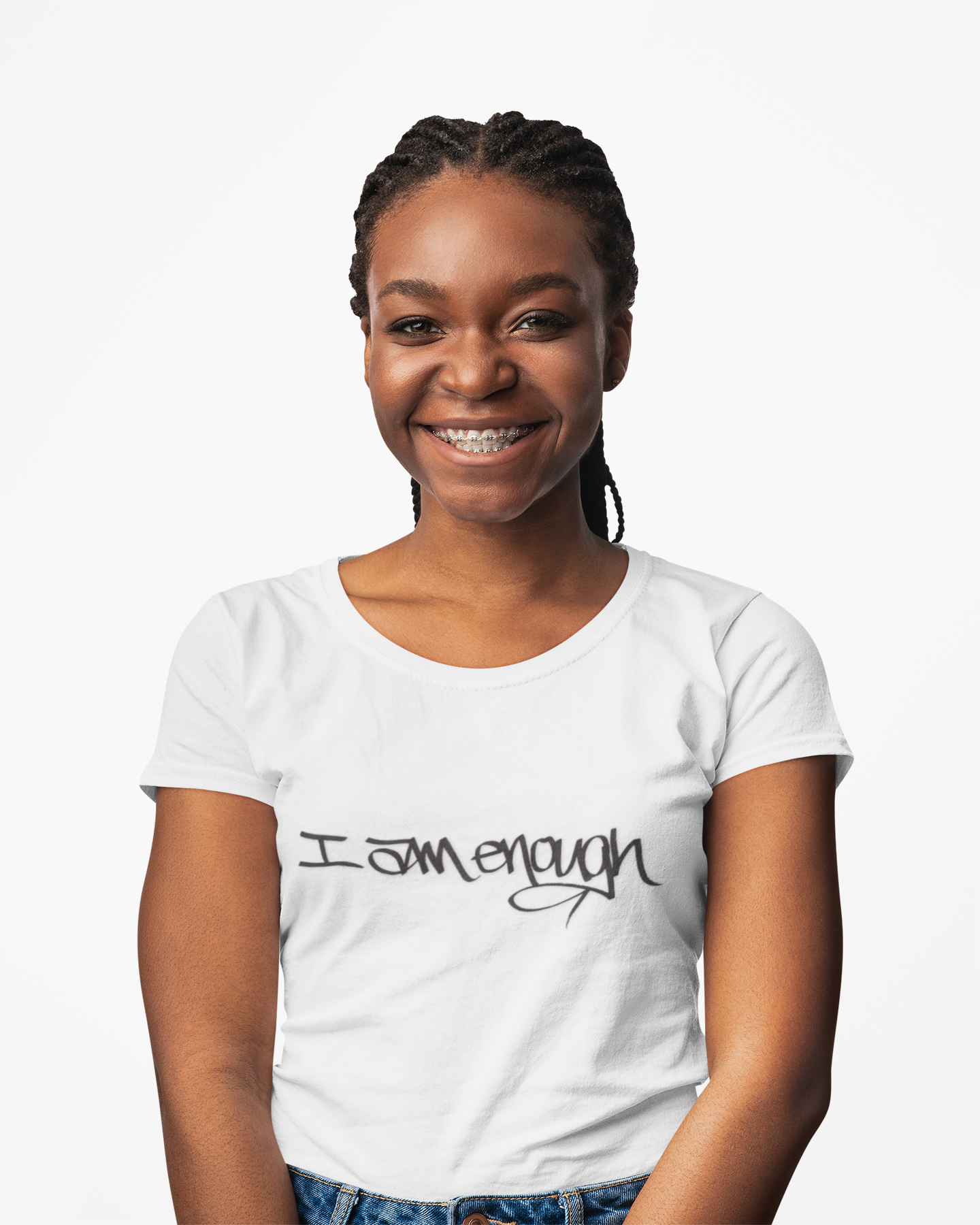 I AM ENOUGH, YOU ARE ENOUGH (HAND DRAWN) WHITE