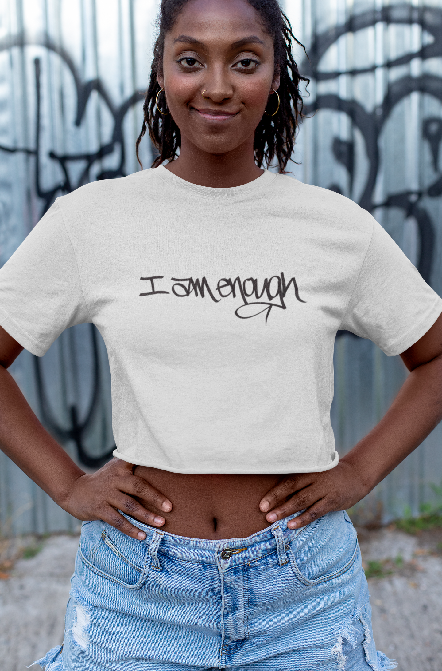 I AM ENOUGH, YOU ARE ENOUGH (HAND DRAWN) WHITE