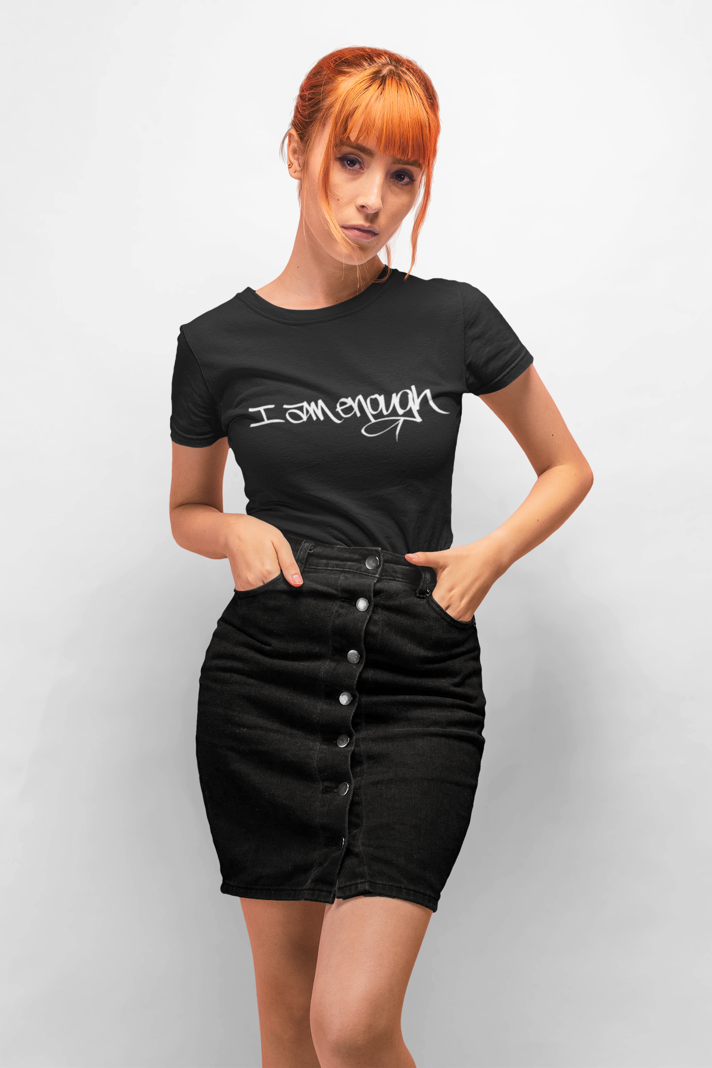 I AM ENOUGH, YOU ARE ENOUGH (HAND DRAWN) BLACK