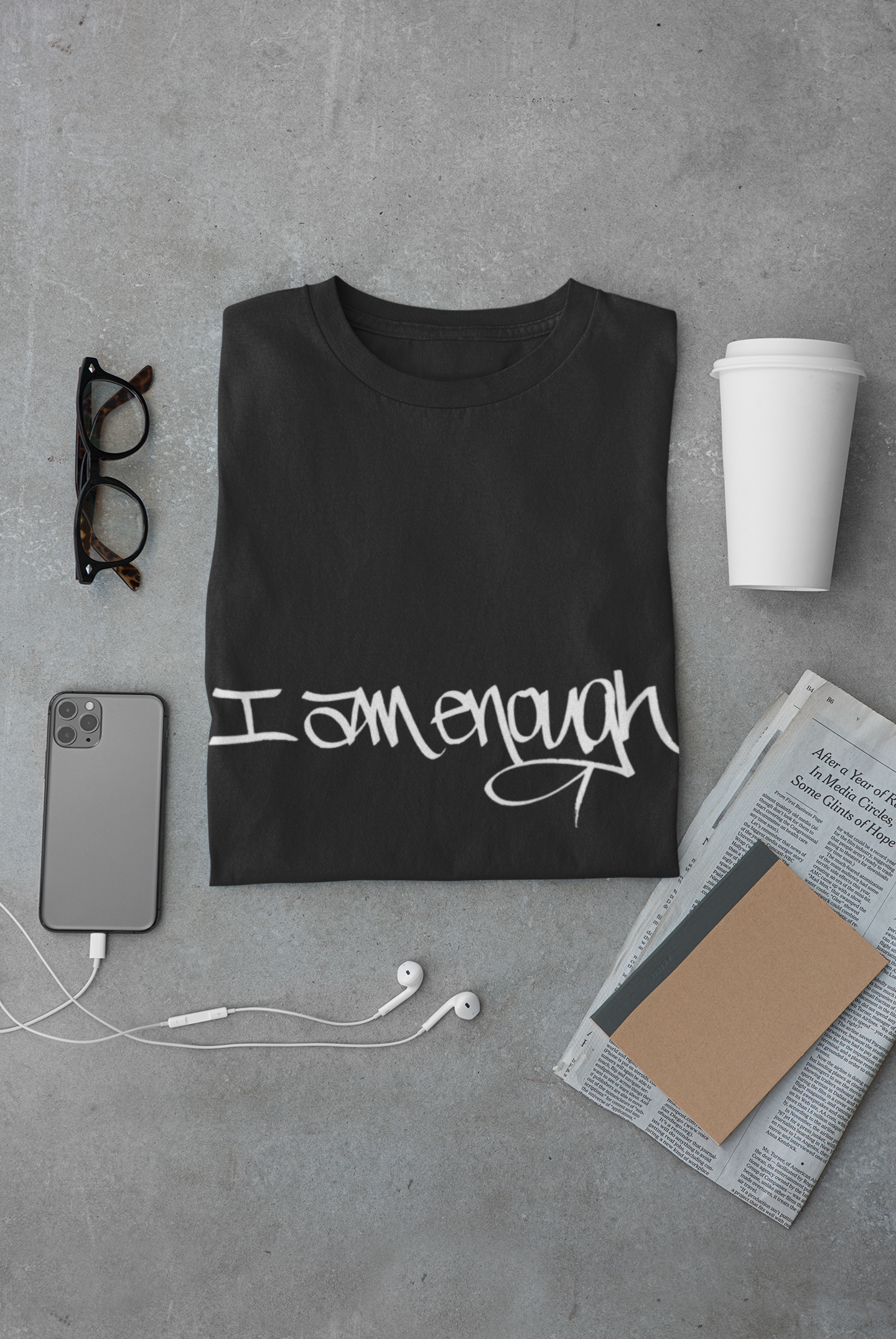 I AM ENOUGH, YOU ARE ENOUGH (HAND DRAWN) BLACK