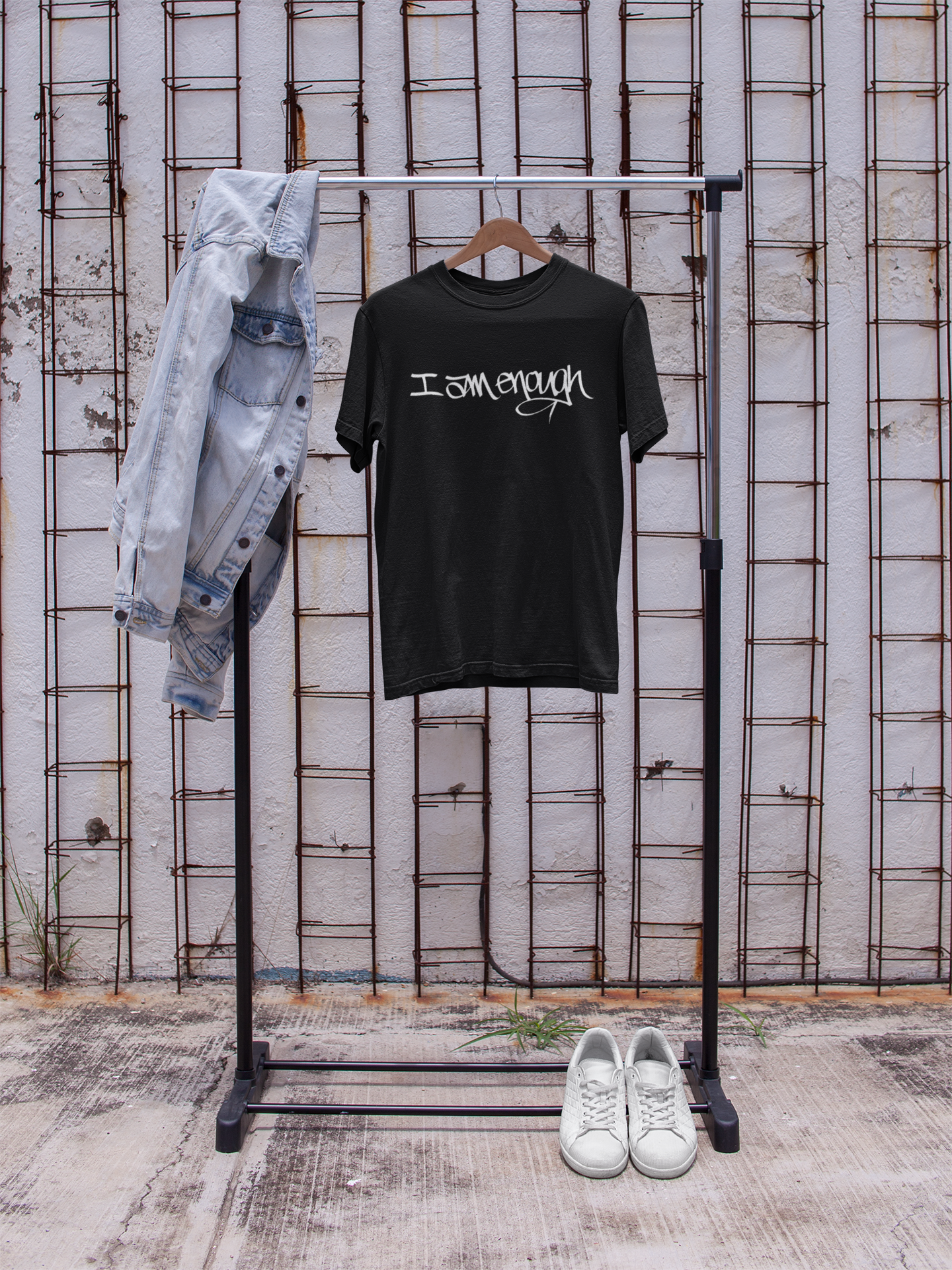 I AM ENOUGH, YOU ARE ENOUGH (HAND DRAWN) BLACK