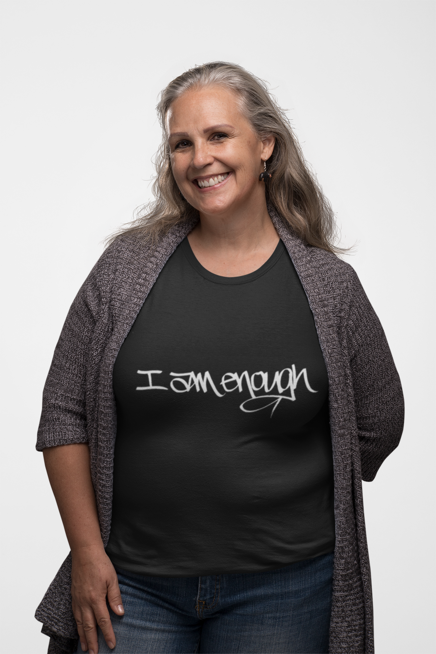 I AM ENOUGH, YOU ARE ENOUGH (HAND DRAWN) BLACK