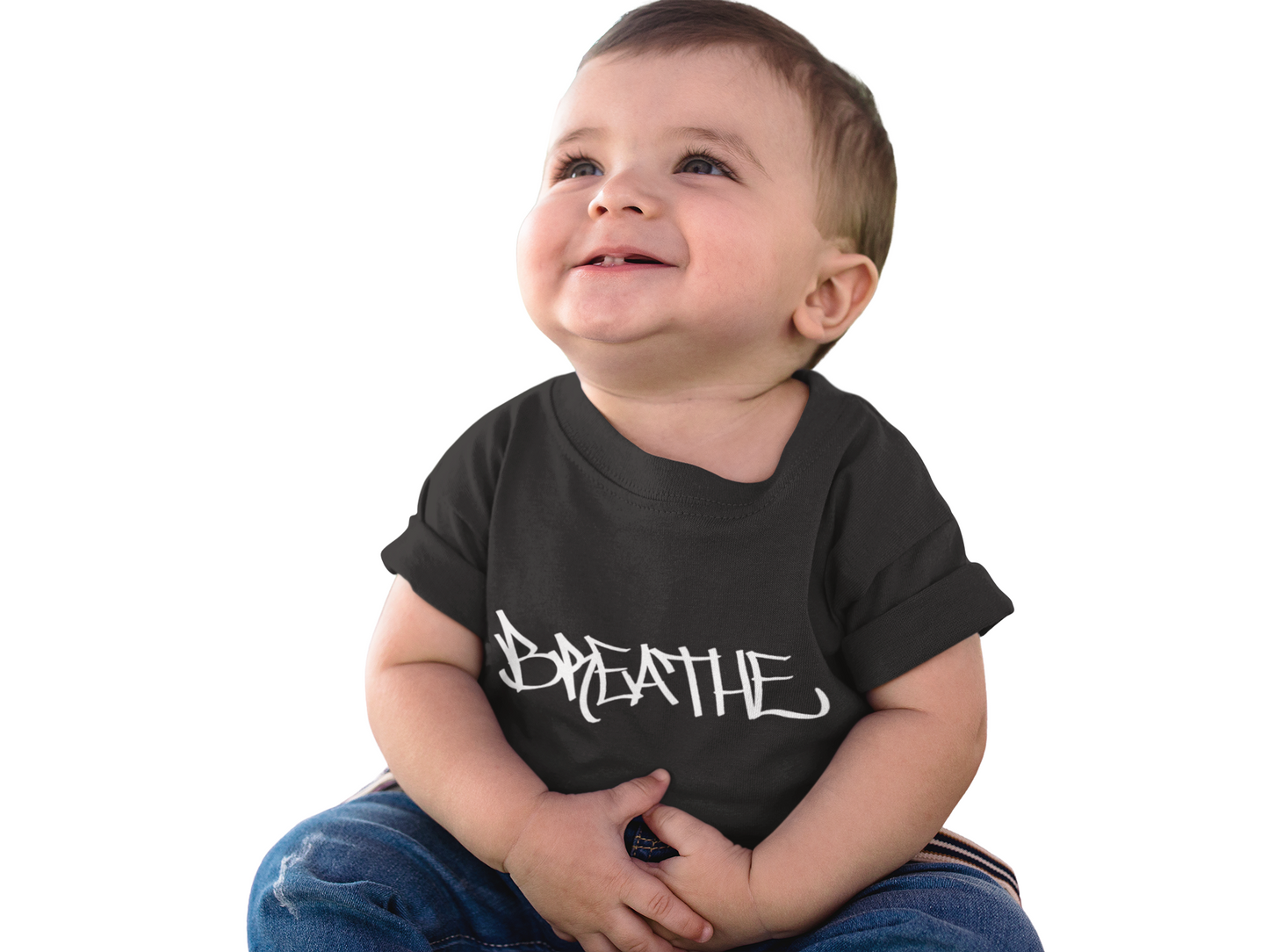 Breathe (BLACK) - FUTURE Organic Rib Baby Tee