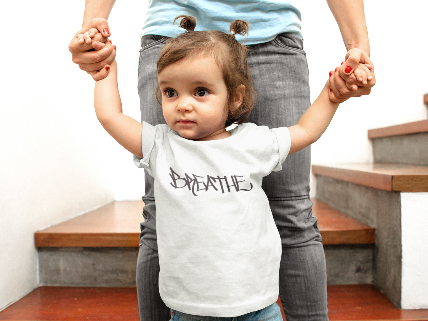 Breathe (WHITE) - FUTURE Organic Rib Baby Tee