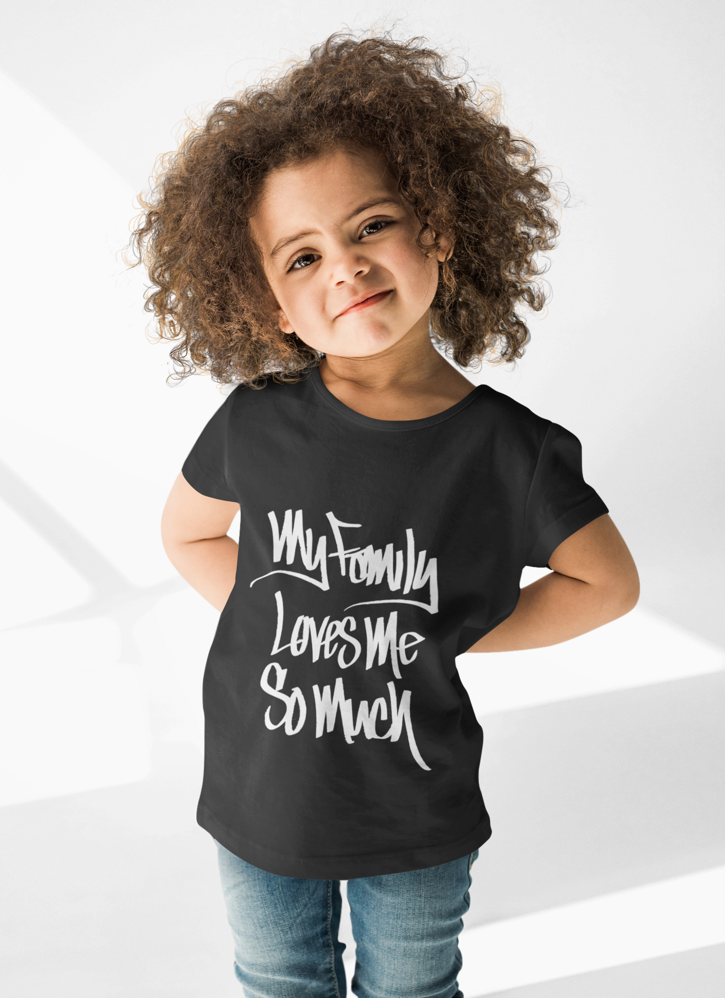 My Family Loves Me So Much (BLACK) - FUTURE Organic Rib Baby Tee