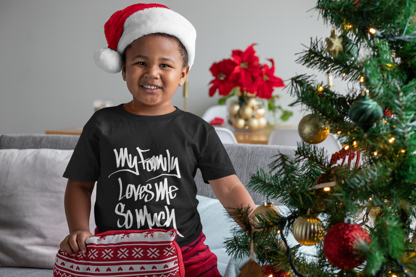 My Family Loves Me So Much (BLACK) - FUTURE Organic Rib Baby Tee