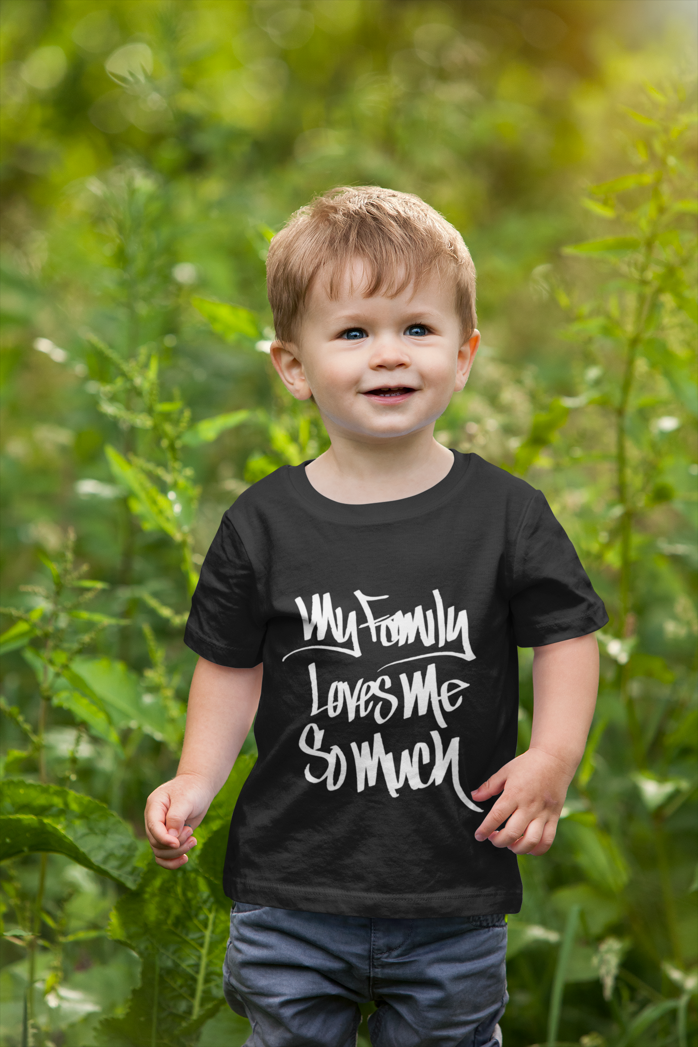 My Family Loves Me So Much (BLACK) - FUTURE Organic Rib Baby Tee