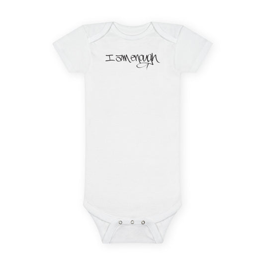 I Am Enough (WHITE) - FUTURE - Organic Baby Onesie®