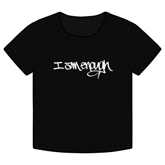 I Am Enough, You Are Enough (BLACK) - FUTURE Organic Rib Baby Tee